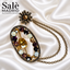 BROOCH CHAMPAGNE CHAIN STAR OVAL