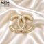 CC White Pearl Crystal Brooch