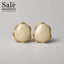 Gold-Tone Amber Irregular Cabochon Stud Earrings