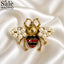 BROOCH BEE PEARL CLUSTER WINGS RED BELLY VINTAGE GOLD