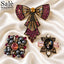 SET BROOCH 3PCS LARGE BOW CHAMPAGNE + GRAY PEARL + STAR OVAL SMOKE BAGUETTE PEARL