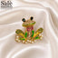 BROOCH CUTE JEWELD FROG