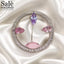 BROOCH CIRCLE BAGUETTE LEAF