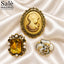 BROOCH GOLD LADY VINTAGE