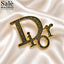 BROOCH DIOR LOGO GOLD BLACK
