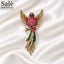 Brooch Parrot Pink Green Tail