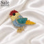 Brooch Bird Crystal Turquoise Wing