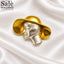 Brooch Face Woman Hat Gold Silver Two Tone Art Face