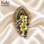BROOCH LIPS GOLD TEXTURED MULTICOLOR