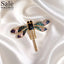 BROOCH MOSAIC DRAGONFLY CRYSTAL
