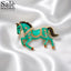 Pink Enamel Running Horse Brooch