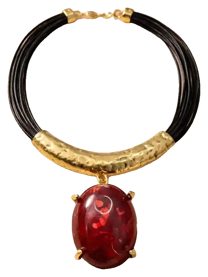 Marbled Oval Collar necklace