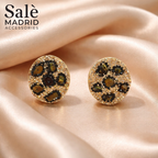 Steel Needle Earrings Medium KC Gold/As Sample Champagne+Black Diamond+As Sample Stone 00125
