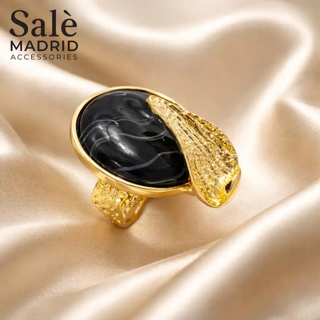 Elastic Line Ring Medium KC Gold