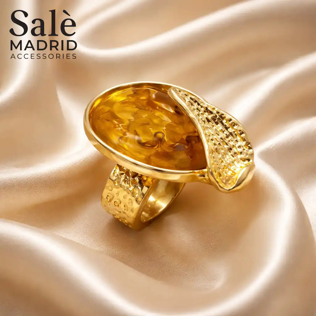 Elastic Line Ring Medium KC Gold