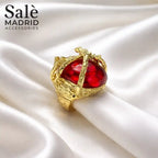 خاتم متوسط ​​الحجم ذهبي عيار قيراط