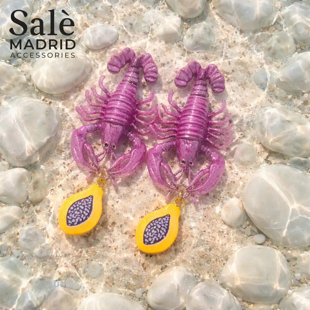 EARRING LOBSTER PURPLE 00849