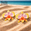 EARRING FLOWER YELLOW AND ORANGE 00833