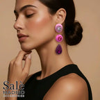EARRING COLORS PURPLE AND PINK 00862