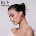 EARRING C SHAPED PINK 00861