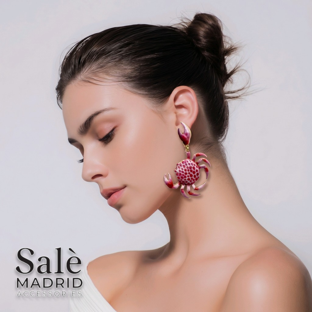EARRING CRAB PURPLE 00848 Secondary image