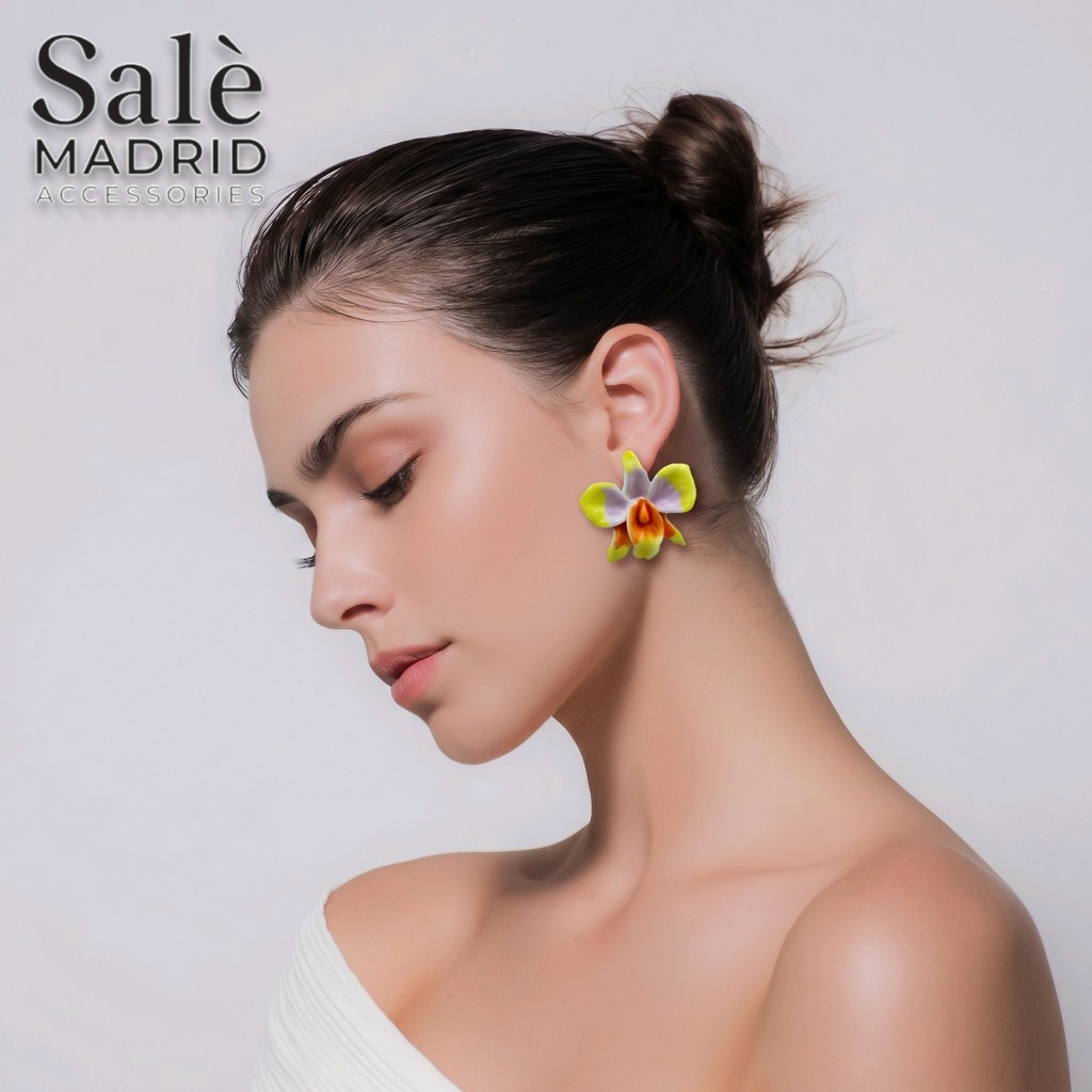 EARRING FLOWER YELLOW AND ORANGE 00833
