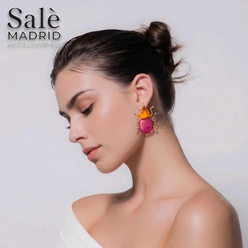 EARRING ORANGE AND PURPLE 00832