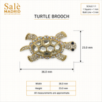 Ruby Crystal Turtle Brooch