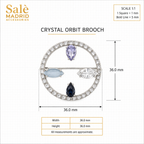 Silver-Tone Baguette Crystal Petal Hoop Brooch