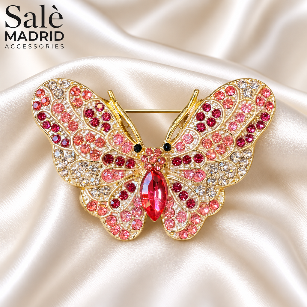 Crystal Butterfly Brooch