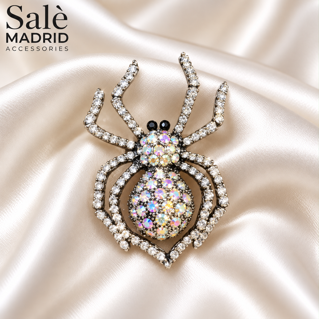 Crystal Spider Brooch