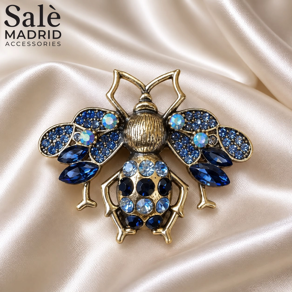 Large Crystal Bee Brooch