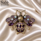 Large Crystal Bee Brooch