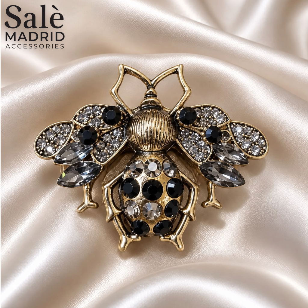Large Crystal Bee Brooch