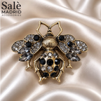 Large Crystal Bee Brooch