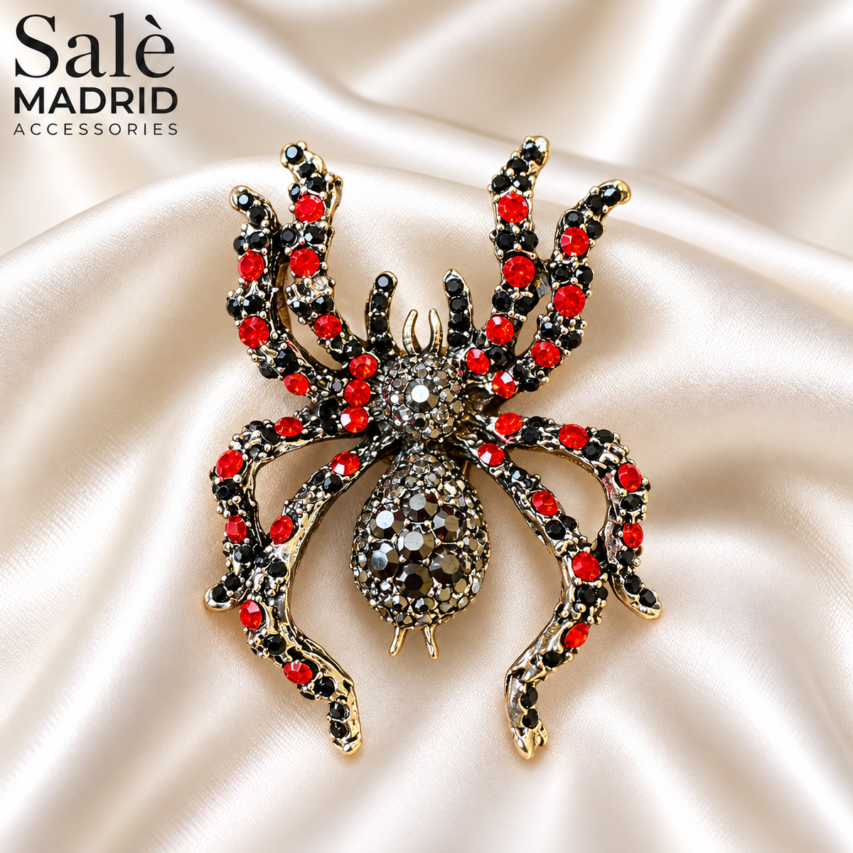 Crystal Spider Big Belly Brooch