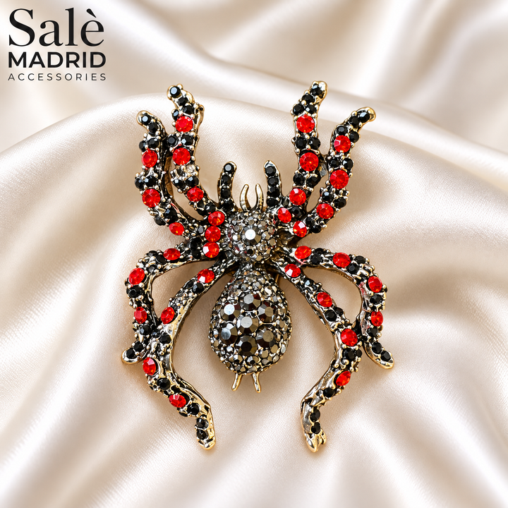 Crystal Spider Big Belly Brooch