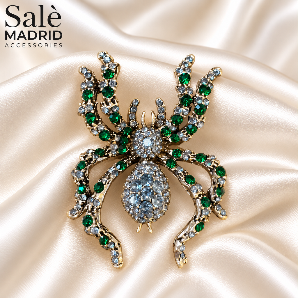 Crystal Spider Big Belly Brooch