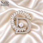 Letter D Baguette Crystal Brooch