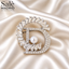 Letter D Baguette Crystal Brooch