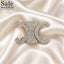 BROOCH SILVER CC PAVE CRYSTAL DOUBLE CURVE