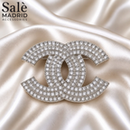 Double-C Full Crystal Brooch