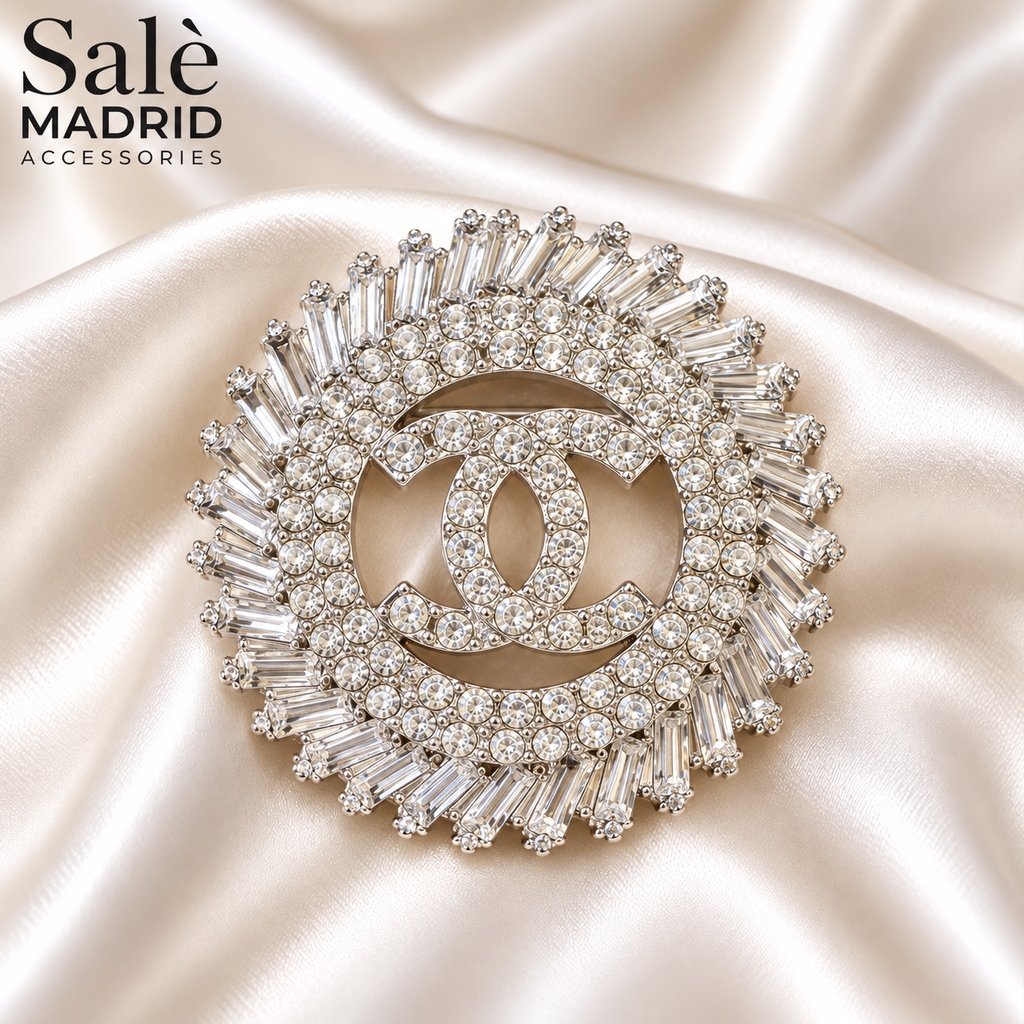 Double-C Sunburst Brooch