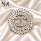 Double-C Sunburst Brooch