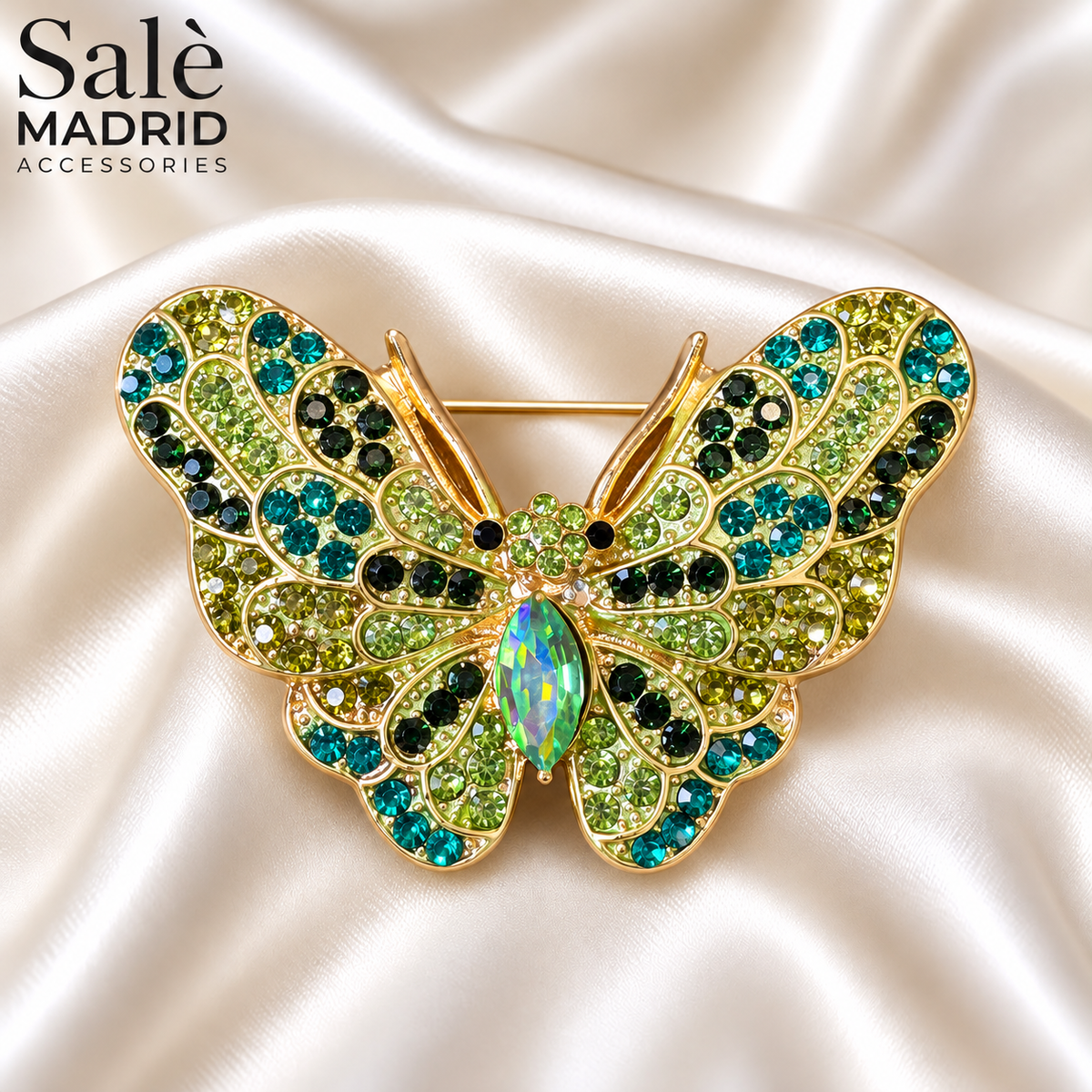 Crystal Butterfly Brooch