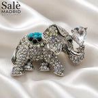 BROOCH CRYSTAL DIAMOND ELEPHANT
