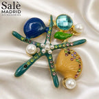 BROOCH STARFISH & SEASHELLS