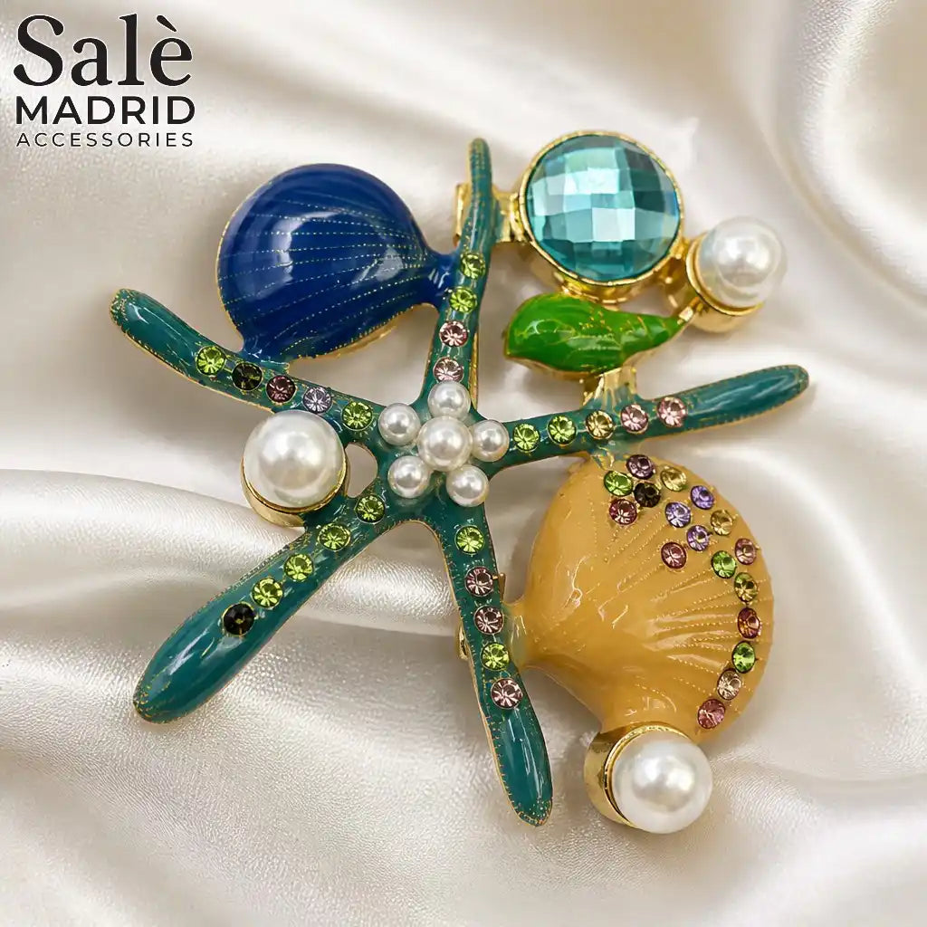 BROOCH STARFISH & SEASHELLS