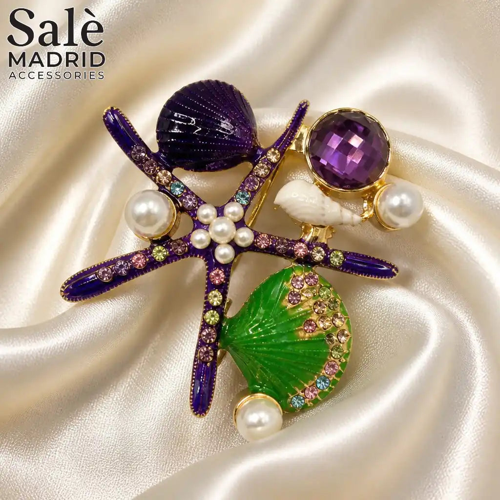 BROOCH STARFISH & SEASHELLS