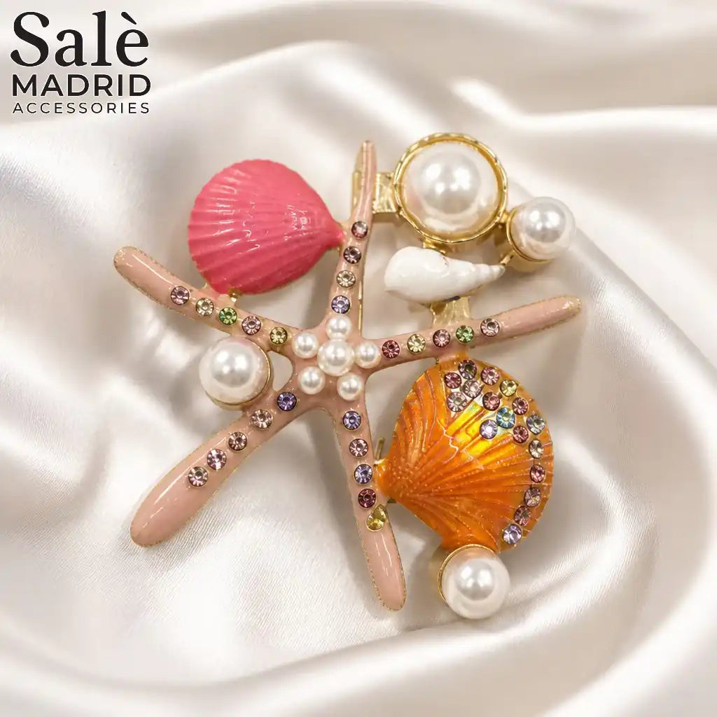 BROOCH STARFISH & SEASHELLS
